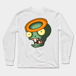 Green Zombie Face Long Sleeve T-Shirt